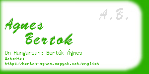 agnes bertok business card